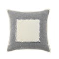 Lr Home LR Home PILLO07700SSKFFPL Neutral Gray Riviera Framed Square Throw Pillow PILLO07700SSKFFPL